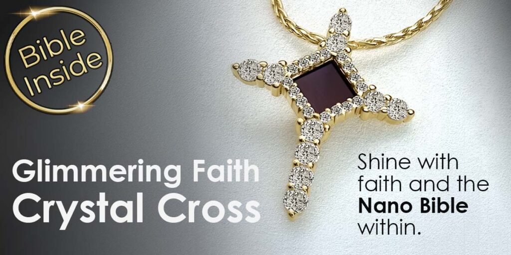 Bible pendant necklace with engraved New Testament inside silver cross by My Nano Jewelry
